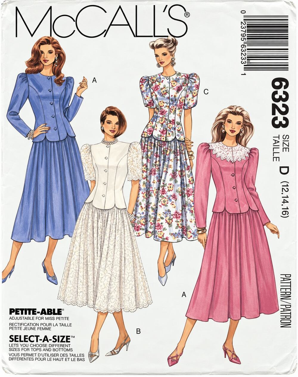 Vintage McCall’s 1990s Modest Lace Dress & Jacket Sizes 12-14-16 Uncut
